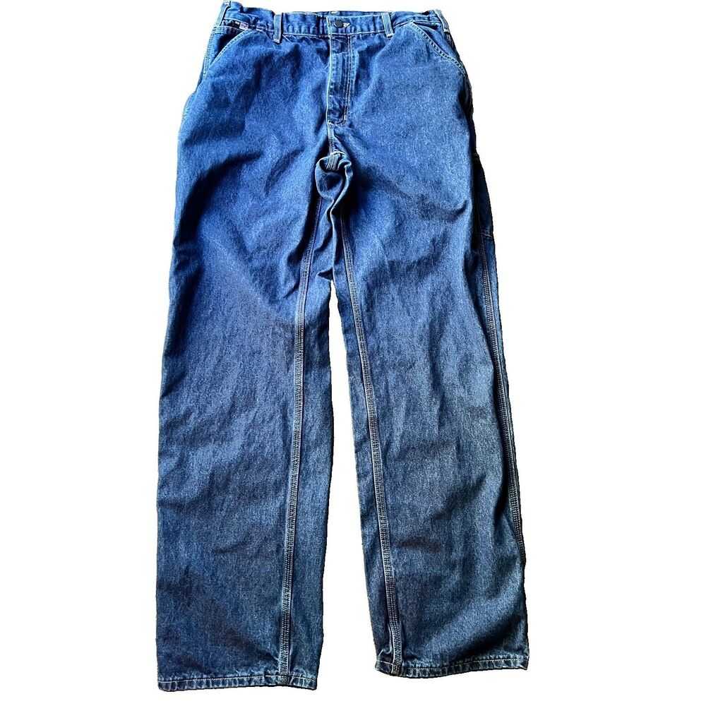 Carhartt FRB13 DNM Fire Resistant Loose Fit Straight Leg Dark Jeans Men's 36x36